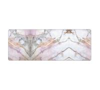 Pink White Marble Pattern Mouse Pad 12x31.5in - Extended Gaming & Desk Mat