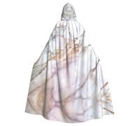 Pink White Marble Pattern Printed Hooded Cloak Robe Cloak Witch Vampires Grim Reaper Devil For Boy Girl Cosplay Costume