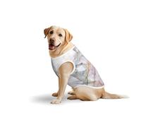 Pink White Marble Pattern Soft Cotton T-Shirt Vest For Large Dogs, Print Pet Clothes Breathable Pet Pullover Tee Sleeveless Sweatshirt (3xl-5xl)