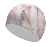 Pink White Marble Pattern Swim Caps for Short & Long Hair Fashion Durable High Elasticity Swimming Caps Comfortable Bathing Cap Non-Slip Breathable Swim Hats for Swimmers&Gifts