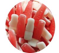 Pink & White Milkshake Bottles - Strawberry & Vanilla Flavour Gummy Sweets Gift Box - Vegetarian Sweets for Sharing or Parties (600g)