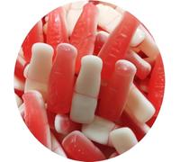 Pink & White Milkshake Bottles - Strawberry & Vanilla Flavour Gummy Sweets Gift Box - Vegetarian Sweets for Sharing or Parties (300g)