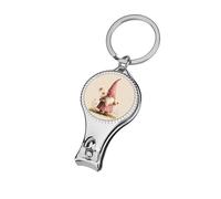 Pink White Polka-Dotted Gnome Holding Daisies Nail Clippers Toenail Clipper Cutters Professional Nail Trimmer Nail Cuticle Cutter for Women Men