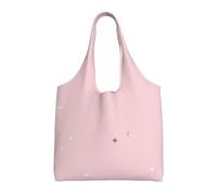 Pink White Stars Printed,Reusable Tote Bags Grocery Bags Large Capacity Canvas Shopping Shoulder bag