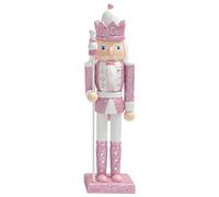 Pink White Wooden Christmas Nutcracker 30cm Soldier Ornaments,Christmas Tree Decorations Mini Nutcracker Figures Hanging Ornaments,Nutcracker Soldier Puppet Doll Pendant for Tree Tradition Xmas Decor