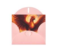 Pink WHJSHOP A lovely phoenix Prints Greeting Card - High-End Pearlescent Paper Double Sided Pearl Effect Love Buckle Pearl Paper Envelope