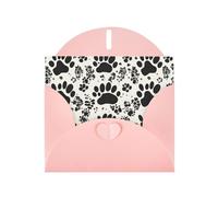 Pink WHJSHOP Bone and paw print Prints Greeting Card - High-End Pearlescent Paper Double Sided Pearl Effect Love Buckle Pearl Paper Envelope