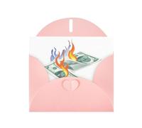 Pink WHJSHOP Burning Desire Prints Greeting Card - High-End Pearlescent Paper Double Sided Pearl Effect Love Buckle Pearl Paper Envelope