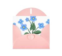 Pink WHJSHOP Don't forget I love you Prints Greeting Card - High-End Pearlescent Paper Double Sided Pearl Effect Love Buckle Pearl Paper Envelope