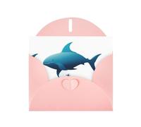 Pink WHJSHOP Fantasy life in the ocean Prints Greeting Card - High-End Pearlescent Paper Double Sided Pearl Effect Love Buckle Pearl Paper Envelope