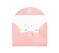 Pink WHJSHOP Flowers and swans Prints Greeting Card - High-End Pearlescent Paper Double Sided Pearl Effect Love Buckle Pearl Paper Envelope