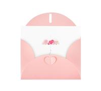 Pink WHJSHOP Flowers in the umbrella Prints Greeting Card - High-End Pearlescent Paper Double Sided Pearl Effect Love Buckle Pearl Paper Envelope