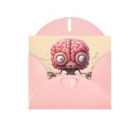 Pink WHJSHOP Human Brain Prints Greeting Card - High-End Pearlescent Paper Double Sided Pearl Effect Love Buckle Pearl Paper Envelope