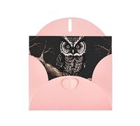 Pink WHJSHOP Late Night Owl Prints Greeting Card - High-End Pearlescent Paper Double Sided Pearl Effect Love Buckle Pearl Paper Envelope