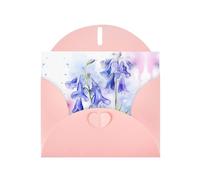 Pink WHJSHOP lily of the valley Prints Greeting Card - High-End Pearlescent Paper Double Sided Pearl Effect Love Buckle Pearl Paper Envelope