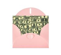 Pink WHJSHOP many cartoon dollars Prints Greeting Card - High-End Pearlescent Paper Double Sided Pearl Effect Love Buckle Pearl Paper Envelope