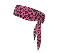 Pink Wild Cheetah Leopard Print Headbands Head Tie Karate Sweatbands Adjustable Hair Wrap Bands for Kids Boys Tennis Basketball Running