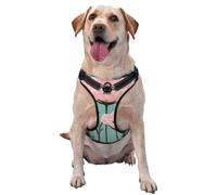 Pink Wildflowers Mid-Century Boho No Pull Dog Harness Adjustable Reflective Oxford Easy Control Medium Large Dog Harness