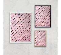 Pink Windows Giclee Art Print - A4 - Wooden Frame