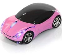 Pink Wireless Mouse，Mini Car Computer Mouse，1600DPI 2.4G Wireless with USB Receiver Wirelesss Car Mouses for Computer for PC, Laptop, Tablet Win XP/Vista/7/ME/2000/Mac OS for Womens Office Girls Gift