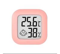 (pink, With battery) 2024 Mini LCD Digital Thermometer Hygrometer Indoor Room Electronic Temperature Humidity Meter Sensor Gauge Weather Station for Home