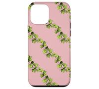 Pink with Diagonal Green Ivy Leaf Vines Case for iPhone 12 mini