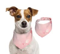 Pink With Heart Pattern,Dog Bandanas Cotton Pet Scarf Adjustable Bibs for Pet,L