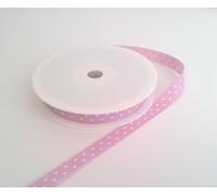 Pink with White Polka dots Satin Ribbon 10mm x 20m