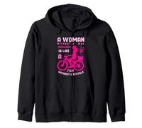 pink woman without man like fish bicycle feminist girl power Zip Hoodie
