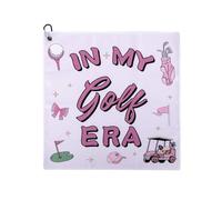 Pink Womens Golf Towel for Bags with Clip In My Golf Era Accessories