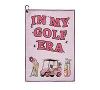 Pink Womens Golf Towel for Bags with Clip In My Golf Era Funny Gifts