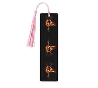 Pink Wooden Bookmark â€“ Crafted Fire Guitar (1) Print Decor, Perfect for Hardcover Books, Journals, Notebooks & Planners