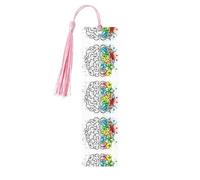 Pink Wooden Bookmark - Double-Sided Geometry Brain Image with Science Full-Print for Hardcover Books, Journals, Notebooks - Ideal Thoughtful Gift