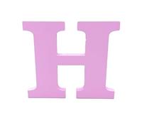 Pink Wooden MDF Letter H - Size 8cm Tall - Free Standing Wooden Letters for Arts & Crafts Personalized Name Decor