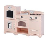 Pink Wooden Toy Kitchen with Fridge by Teamson Kids Play Kitchen TD-11413P