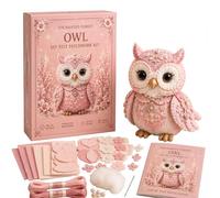 Pink Woodland Friends DIY Felt Patchwork Kit, DIY Creative Patchwork Art Craft, Magic Forest Animals 3D Felt Sewing Kit, Artisanal Fabric Stuffed Project, Creative Manual Sewing Craft (06#)