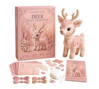 Pink Woodland Friends DIY Felt Patchwork Kit, DIY Creative Patchwork Art Craft, Magic Forest Animals 3D Felt Sewing Kit, Artisanal Fabric Stuffed Project, Creative Manual Sewing Craft (Pink A)