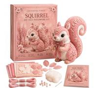 Pink Woodland Friends DIY Felt Patchwork Kit, DIY Creative Patchwork Art Craft, Magic Forest Animals 3D Felt Sewing Kit, Artisanal Fabric Stuffed Project, Creative Manual Sewing Craft (12#)