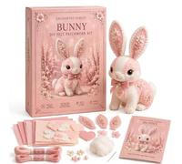 Pink Woodland Friends DIY Felt Patchwork Kit, DIY Creative Patchwork Art Craft, Magic Forest Animals 3D Felt Sewing Kit, Artisanal Fabric Stuffed Project, Creative Manual Sewing Craft (10#)