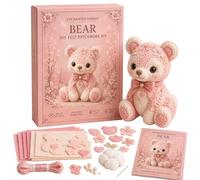 Pink Woodland Friends DIY Felt Patchwork Kit, DIY Creative Patchwork Art Craft, Magic Forest Animals 3D Felt Sewing Kit, Artisanal Fabric Stuffed Project, Creative Manual Sewing Craft (09#)