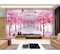 Pink Woods Butterfly Space Extension 3D Wallpaper Luxury Home Dining Decor Paste Sofa Living Room The Wall for Bedroom Mural-400cm×280cm