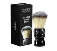 Pink Woolf Handcrafted Synthetic Shaving Brush (Tuxedo Knot), Creates Rich Lather For Smooth & Comfortable Shaves - 1 Unit (Pack Of 1)