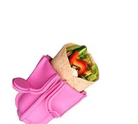 Pink Wrap'd Reusable Silicone Lunch Burrito Flatbread Wrap Holder Container Alternative to Beeswax Wraps Cling Wrap