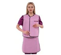 Pink X-ray Protective Lead Skirt Vest Suit, 0.35mmpb Lightweight Soft Radiation Shielding Adjustable Lead Apron(Large)