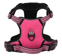 (pink, xl) vidaXL Dog Harness with Reflective Stripes Adjustable Pet Dog Vest Pink XL