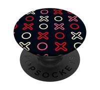Pink XO Pattern Hugs and Kisses Love Aesthetic Red Cream PopSockets Adhesive PopGrip