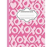 Pink XOXO Composition Notebook - College Ruled, 110 Pages, 7.5x9.25 Inches, Cute Aesthetic Notebook, Perfect for School Supplies and Notes, Ideal for Girls, Teens & Women