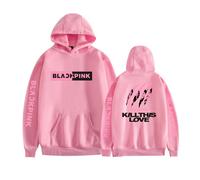 (Pink, XS) Blackpink Kill This Love Pullover Hoodie Unisex Midweight Sweatshirt