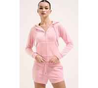 (Pink, XS) Juicy Couture Robertson Classic Jacket Polyester Women's Pink Hooded Sweatshirt