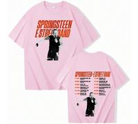 (pink, XXL) Bruce Springsteen and E Street 2025 Tour T-shirt Man Women Harajuku O-neck Summer Casual Shirt